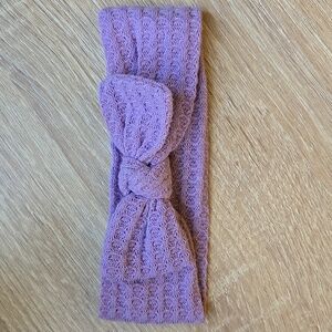 Boho Baby Girl Waffle Knit Bowknot Headband Hair Band Kids Lavender Headwrap